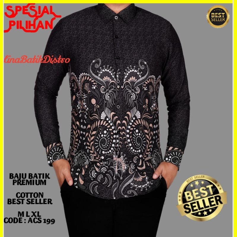 KEMEJA BATIK PRIA SLIM FIT ELEGAN BAJU BATIK PRIA SLIM FIT MEWAH CBL1041 PREMIUM KEMEJA BLD JAKARTA