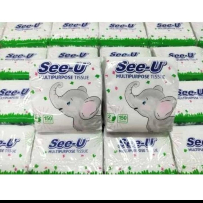 S3 TISU SEE U TISSU MINI POP UP MULTIPURPOSE 150 SHEET 2 PLY ( GAJAH )