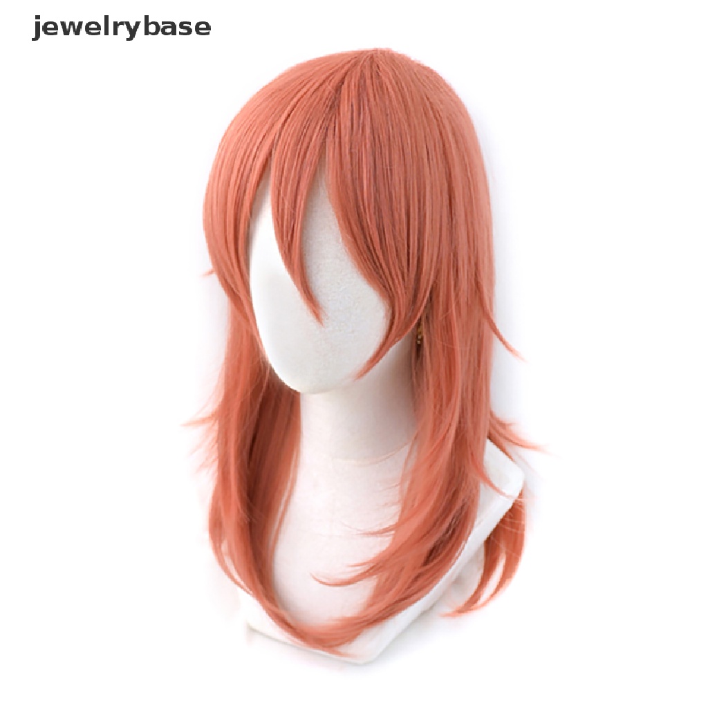 [jewelrybase] Chain Man Cosplay Angel Devil Wig Panjang Natal Warna Orange Tua Wig Cosplay Anime Wig Tahan Panas Sintetis Wig Butik