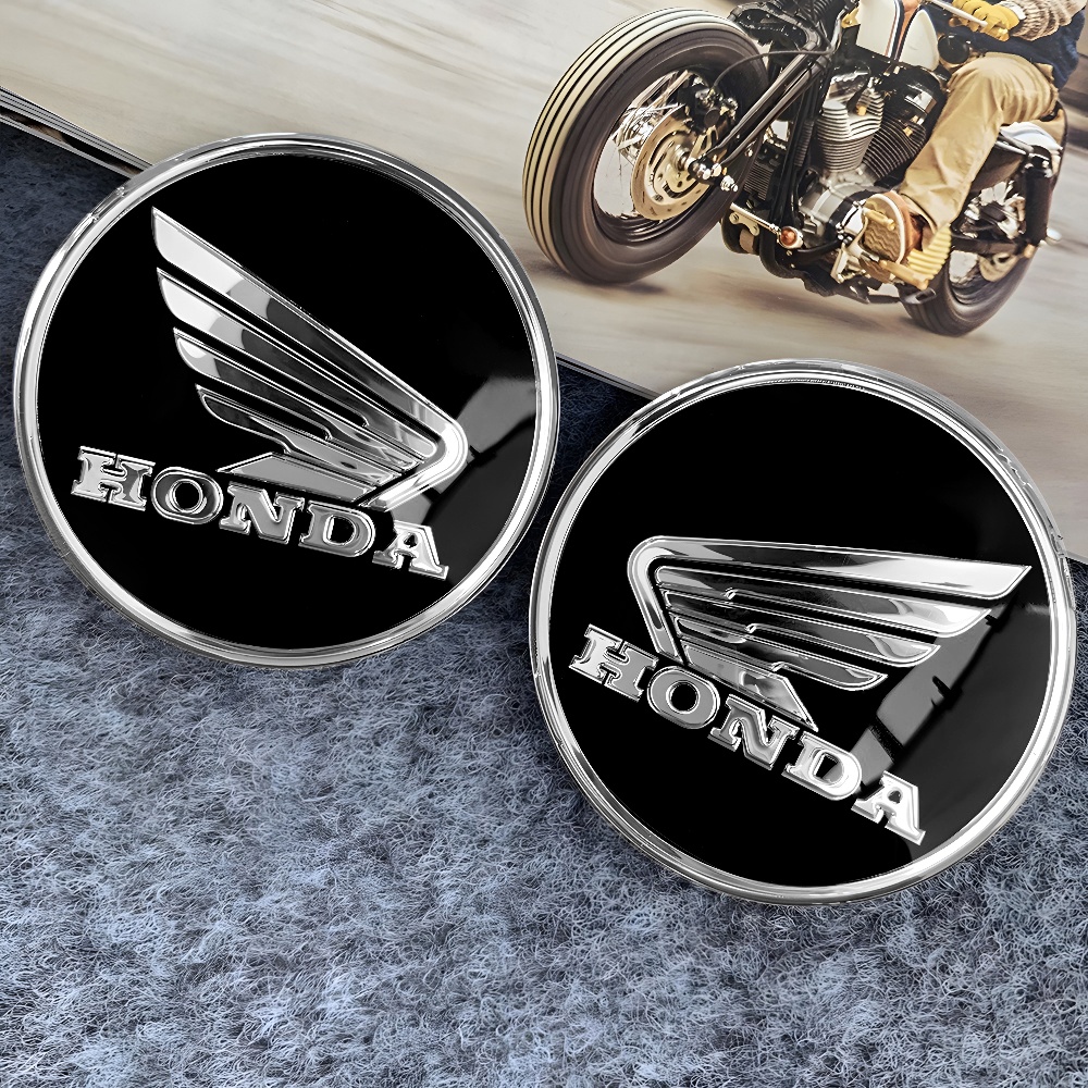 1pasang Logo Honda Diameter 62mm 3D Lencana Tiga Dimensi Motor Metal Fuel Tank Logo Penutup Dekoratif Stiker Gores