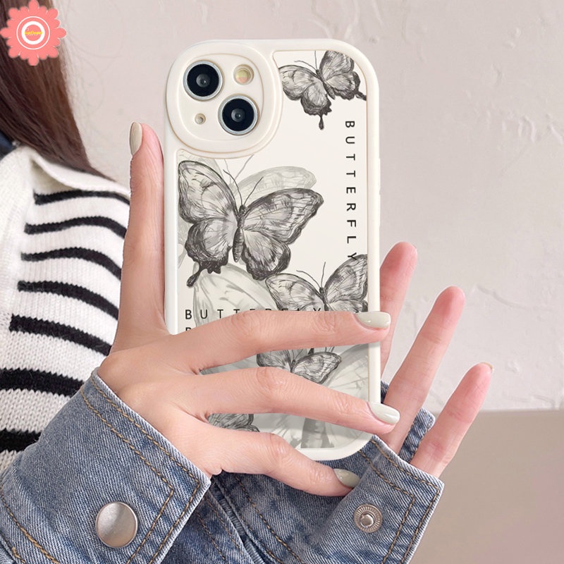 IPHONE Case Kompatibel Untuk Iphone11 12 14 13 Pro MAX 7plus XR 7 8 6 6s 14 Plus X XS MAX SE 2020 Fantasy Butterfly Soft TPU Back Cover