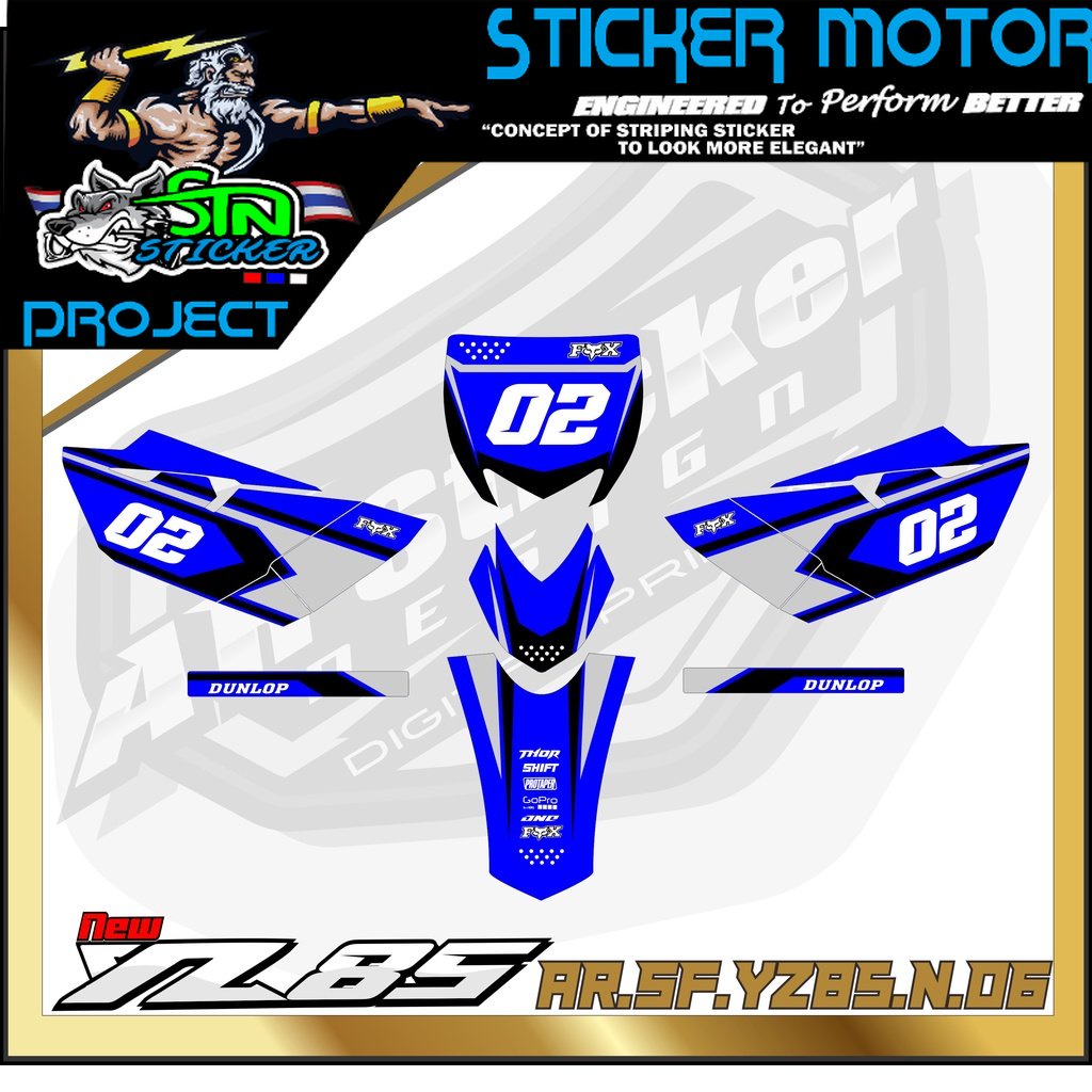 Yz85 Stiker Striping Motor TRAIL YZ85 NEW - Stiker Trail Bebek Yz 85 New Variasi Hologram AR 06