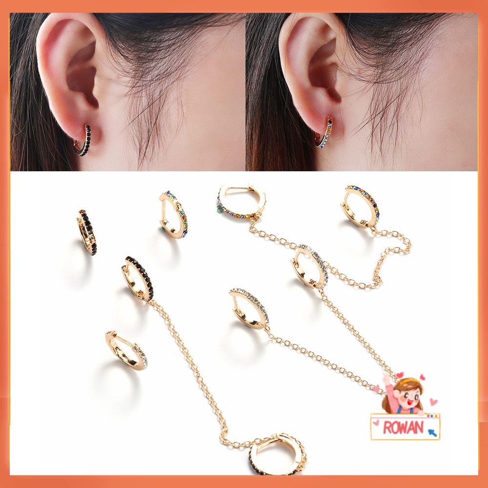 R-flower Round Hoop Earrings Wanita Pria Fashion Pernikahan Pertunangan Cubic Zirconia Berlian Putih Earrings