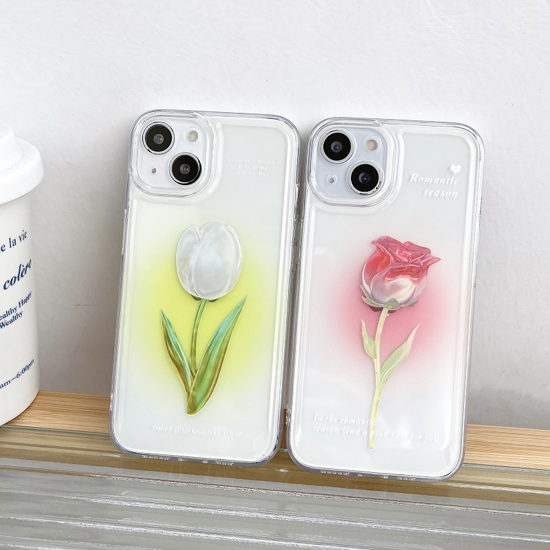 Rose Girl iPhone 14 pro max Casing Pelindung Handphone Transparan Anti Jatuh i 13 12 11 xr xsmax Perlindungan Lensa all-inclusive