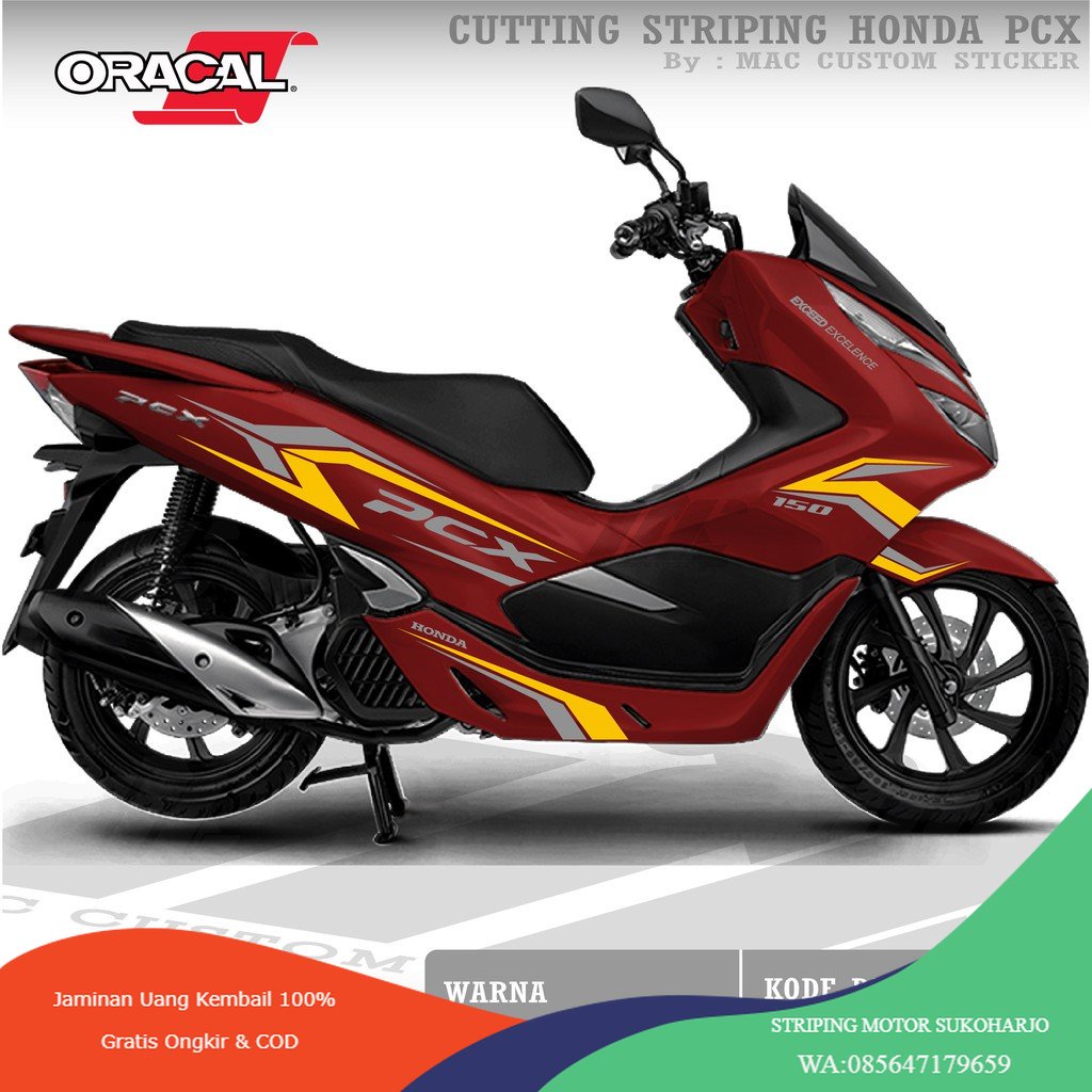 (PREMIUM) CB-PCX-15 PCX MERAH - CUTTING STICKER PCX - STRIPING CUTTING PCX MERAH