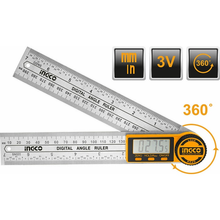 

Ingco HDAR20701 Digital Angle Ruler 40 cm Penggaris Sudut Siku Tukang