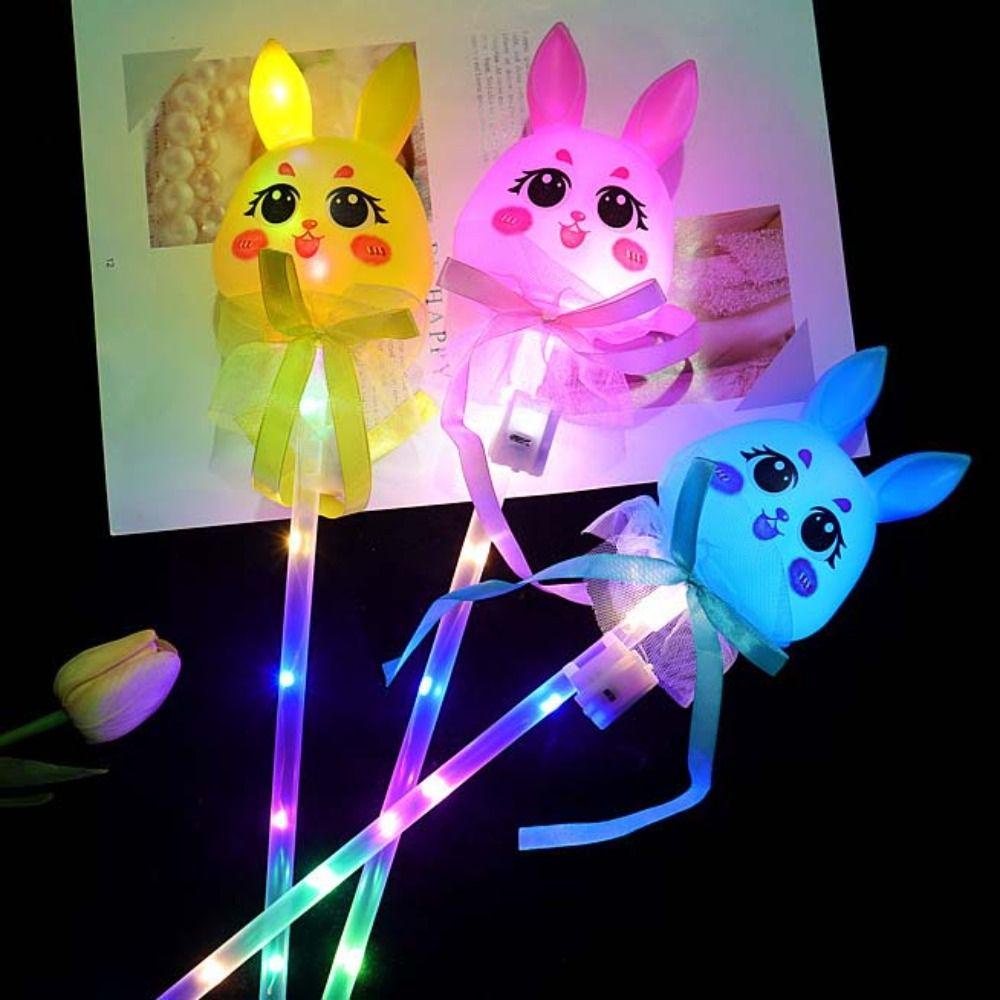 Lanfy Luminous Lantern Mainan Anak Mainan Mode Klasik Hiburan Hadiah Dekorasi Rumah Alat Hiburan Lentera Portabel Warna-Warni Flash Mainan Luminous Rabbit Lantern
