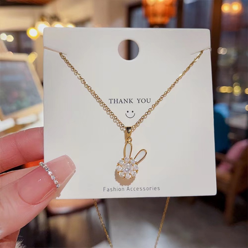 Kalung Baja Titanium Wanita Gaya Korea Fashion Musim Panas Colorfast Kalung Rantai Klavikula Aksesoris Hadiah