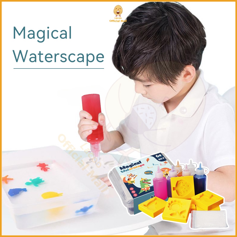 Lacoo Diy magical waterscape water jelly mainan kreatifitas anak edukasi jelly soap warna viral