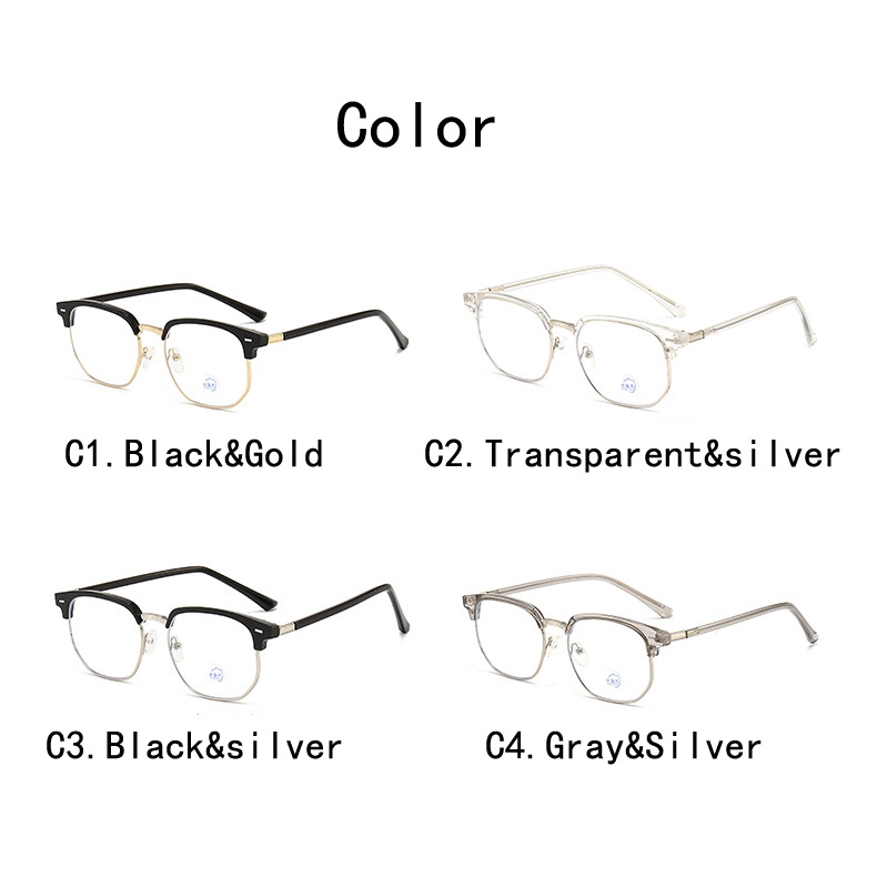 [Gratis Ongkir] Kacamata Retro Photochromic Pria Wanita Polarized Anti-Radiasi Frame Eyeglasses