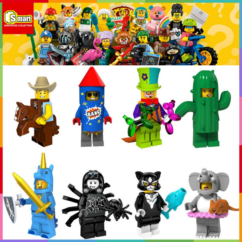 Kembang Api Taman Hiburan Sirkus Minifigures Boy Clown Cactus Girl Unicorn Spider Boy Catwoman Blok Bangunan Mainan