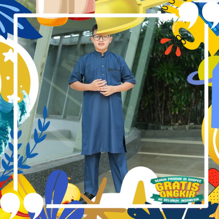 Blackwhite / JUBAH ANAK AQSO SPUN POLY BAJU KURTA ANAK LAKI LAKI  SETELAN KOKO ANAK LAKI