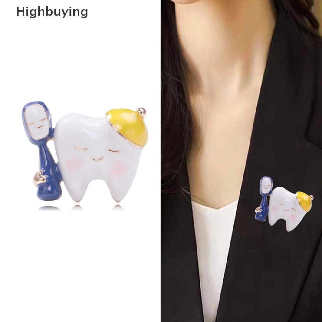 Hbid Pin Bros Gigi Enamel Lucu Untuk Wanita Fashion Perhiasan Gaun Pesta Mantel Aksesoris Hadiah Glory