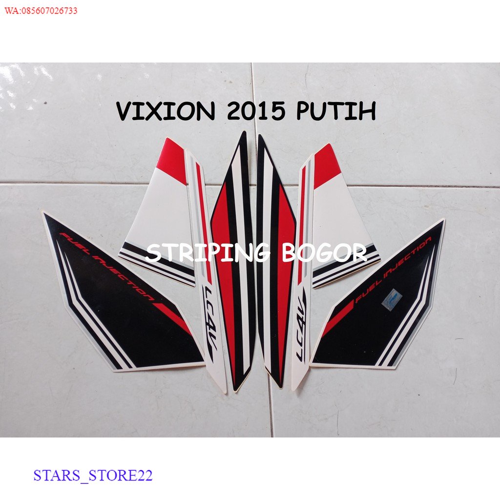 (ORI) Striping Lis Stiker Motor Yamaha Vixion 2015 Warna Putih KUALITAS ORIGINAL PABRIK