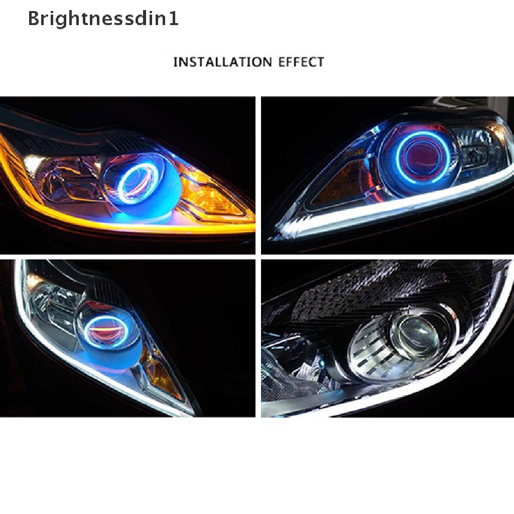 [Brightnessdin1] 1pc Multi Warna Angel Eye Circle Ring LED Headlight Fog Lamp Lensa Cahaya Ganda Butik