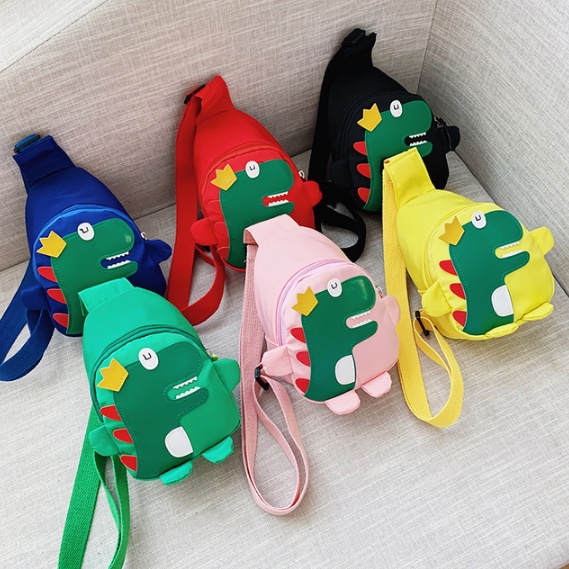 Tas Selempang Anak Laki Laki Perempuan Fashionable Korean Style Karakter Dinosaurus