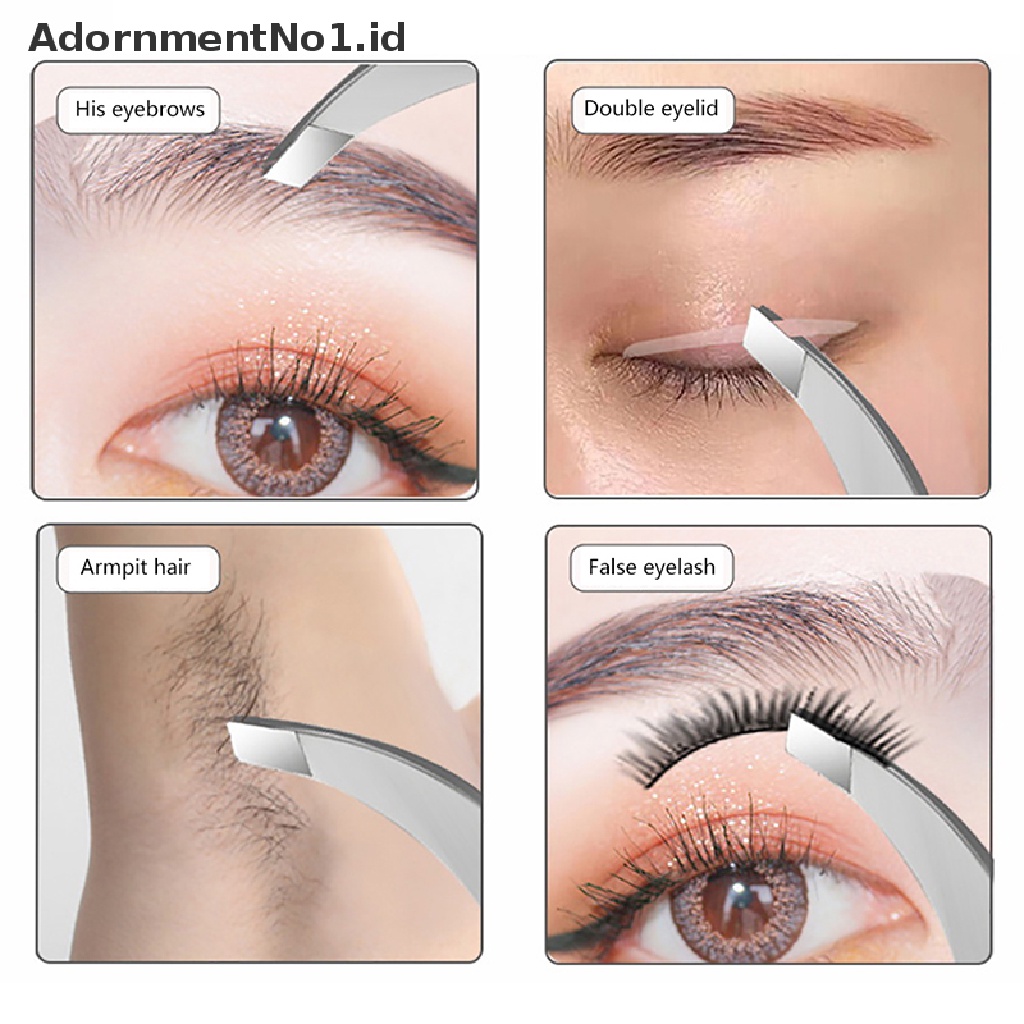 [AdornmentNo1] Profesional Stainless Steel Penjepit Alis Wajah Hidung Rambut Klip Remover Alat [ID]