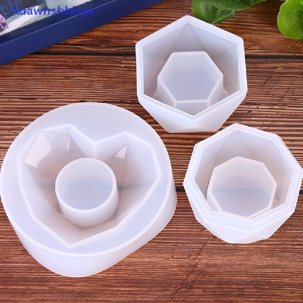 Adhyu Pot Bunga Tanaman Cetakan Silikon Epoxy Resin DIY Holder Mold Jewelry Tools ID