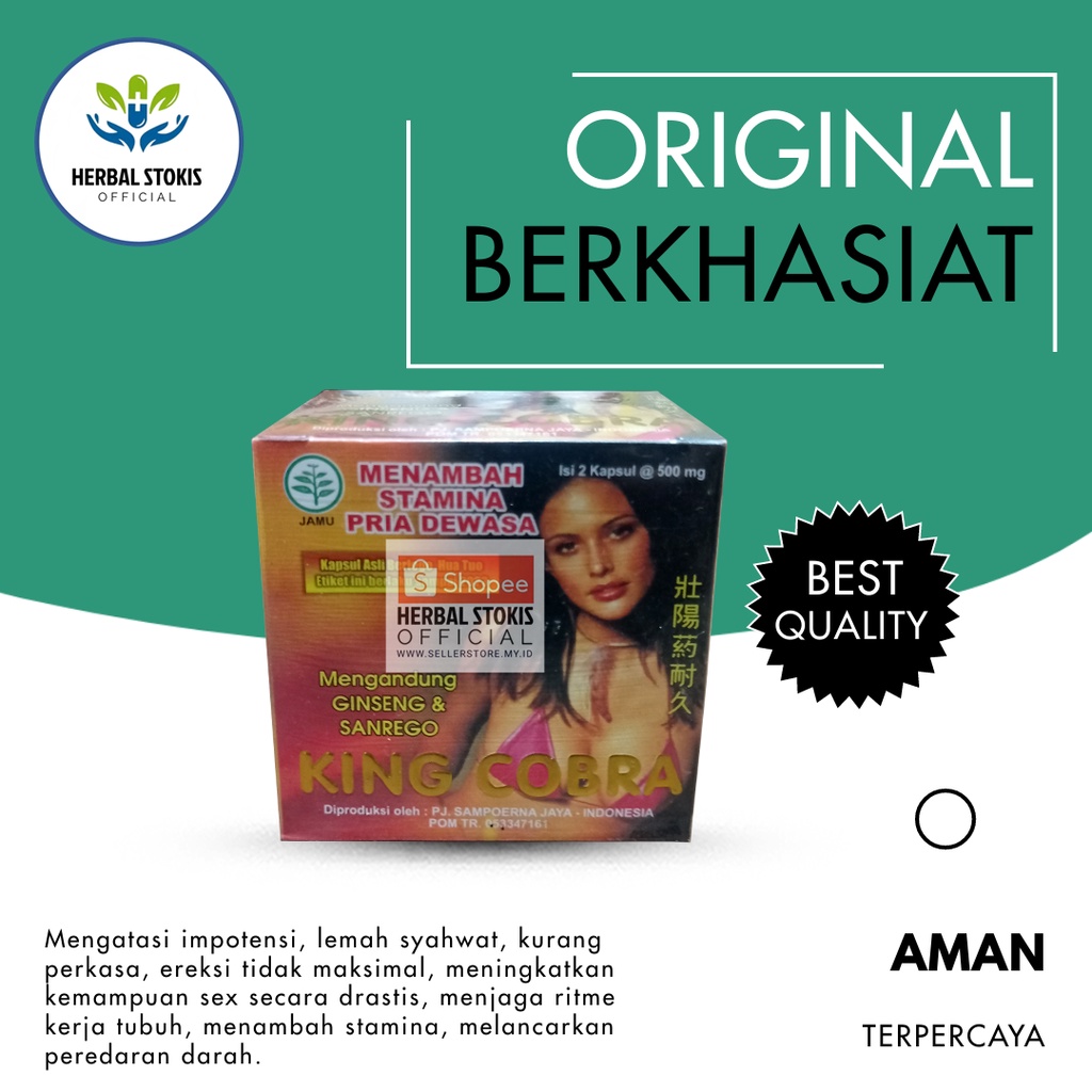 

Suplemen Kapsul Herbal King (Cobra) Original Obat (Kuat) Pria Perkasa