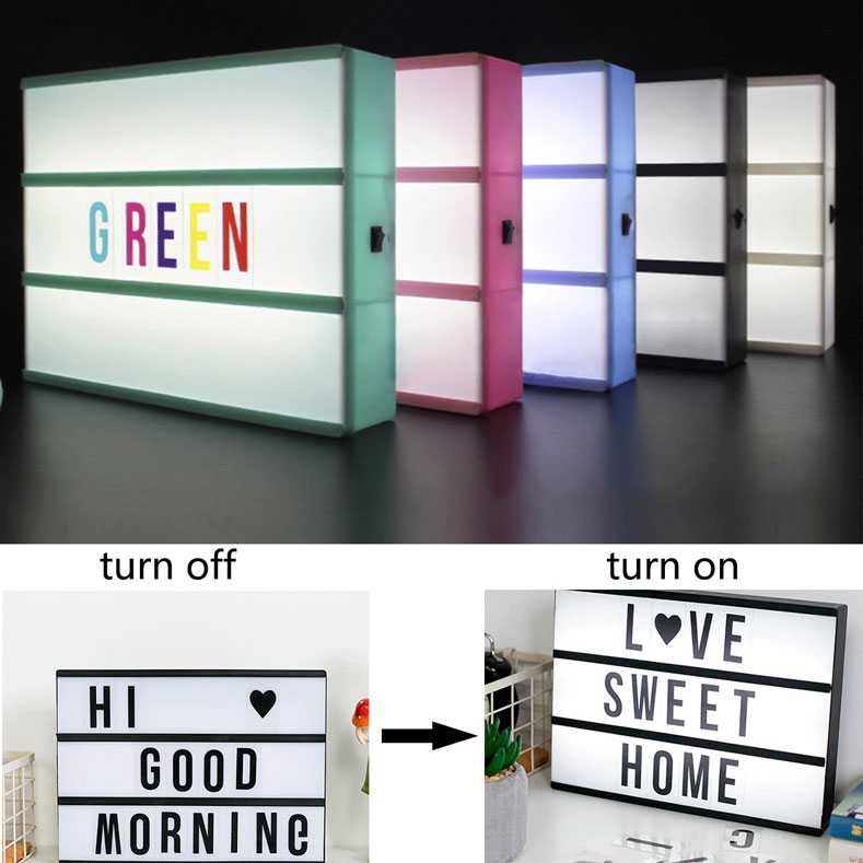 (BISA COD) FTIHSHP Tonewan Lampu Display Letter LED Cinema Light Decoration Box A6 - N1618