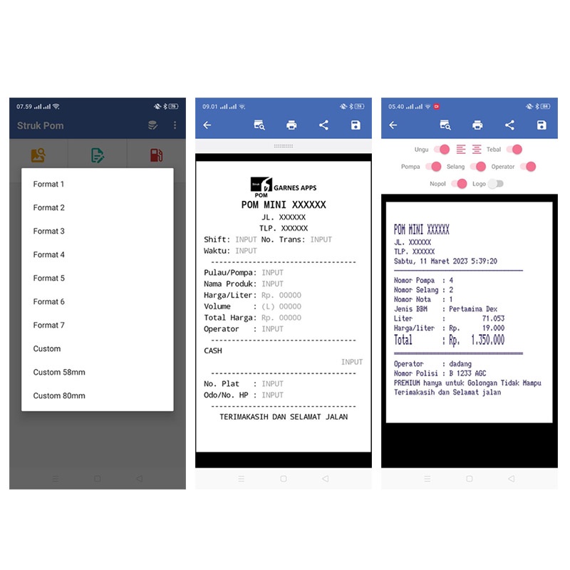 Aplikasi Cetak Struk Pom Bensin V3 Pro Premium Android Selamanya