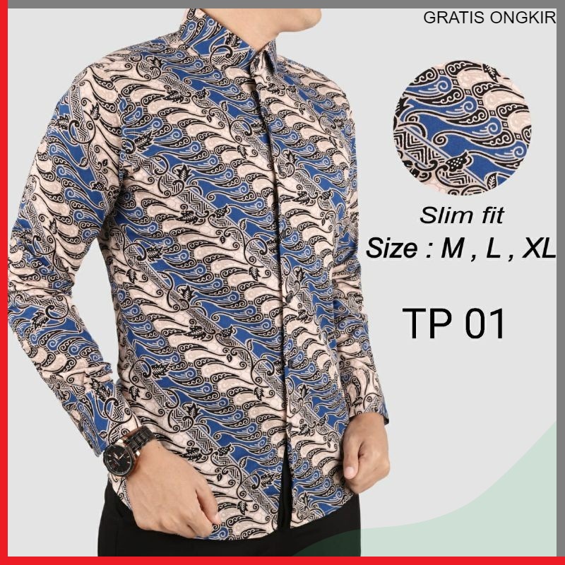 HEM KEMEJA BATIK PRIA SLIM FIT MODERN MEWAH KUALITAS TOP D640 BAJU MODERN MEWAH SLIMFIT SLIM FIT BY JAKARTA