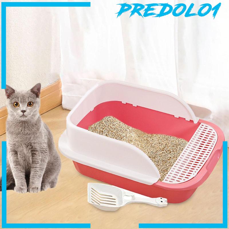 [Predolo1] Kotak Kotoran Kucing Dengan Toilet Kucing Panci Kitty Tinggi Dapat Dilepas