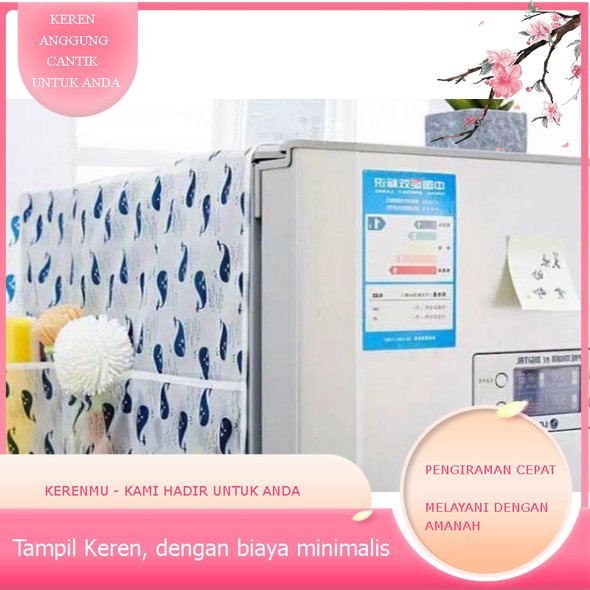 TAPLAK KULKAS KERENMU / COVER KULKAS ANTI AIR / COVER PENUTUP KULKAS  BJB AKSESORIS READY MAKASSAR
