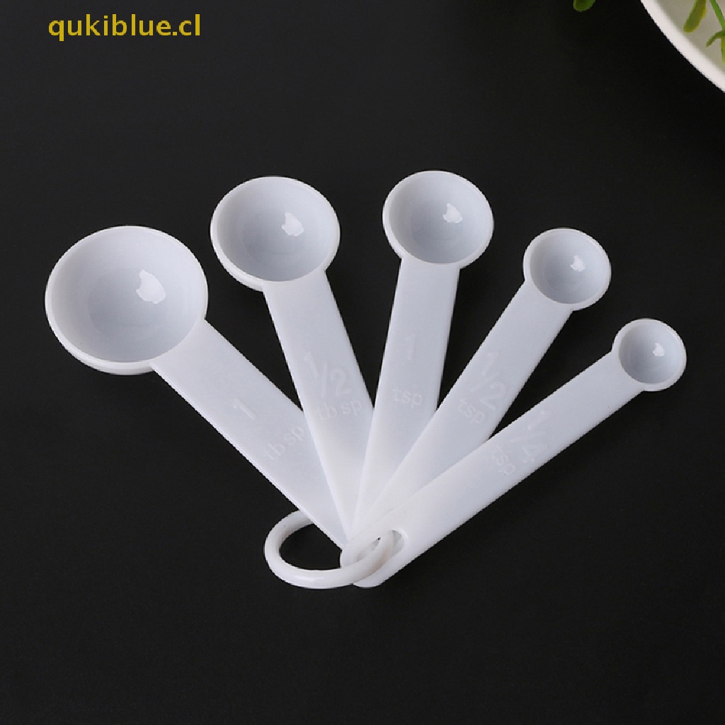 Qukiblue 5pcs Baking Cooking Tools Sendok Takar Plastik Measuring Ladle with Scale cl