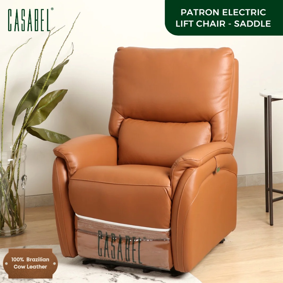 Kursi Santai Elektrik Kulit Asli Recliner CASABEL PATRON - SADDLE
