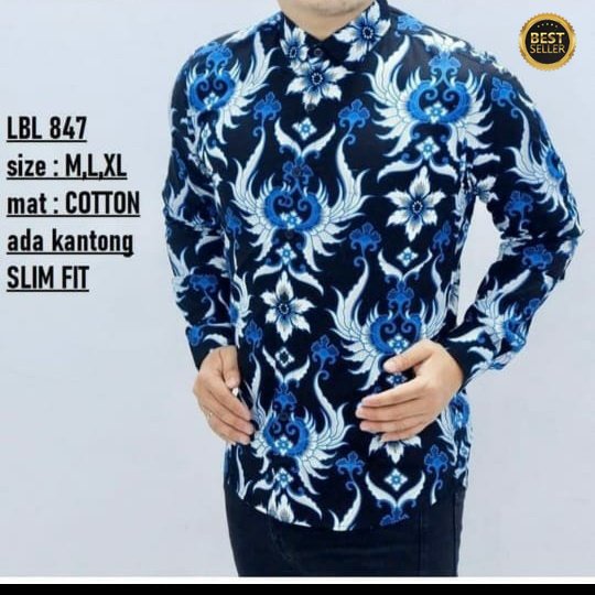 BAJU KEMEJA BATIK PRIA SLIMFIT LENGAN PANJANG MEWAH SLIM FIT PENDEK BAHAN KATUN JAKARTA