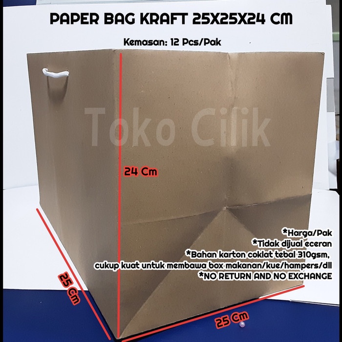 

⭐BISA COD⭐ paperbag/kraft/25x25x24cm/tas/tenteng/kertas/shopping/belanja/hamper