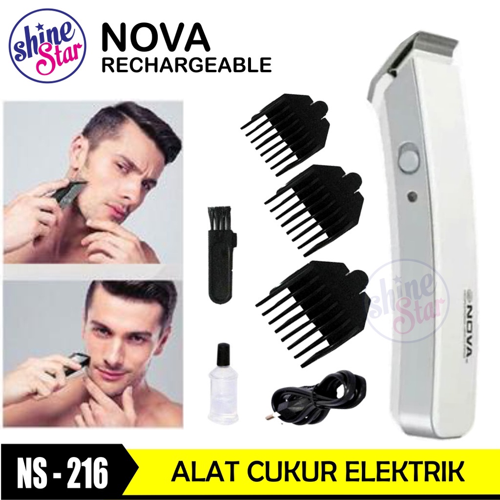 Nova Alat Cukur Rambut Elektrik - Nova Hair Clipper NS-216 / NS 216 Alat Cukur Rambut Kumis Jenggot Listrik 1 Set