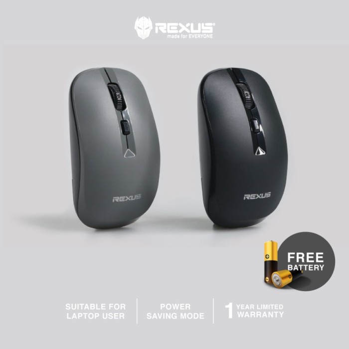 Mouse Wireless Rexus Q20 SILENT CLICK - Hitam