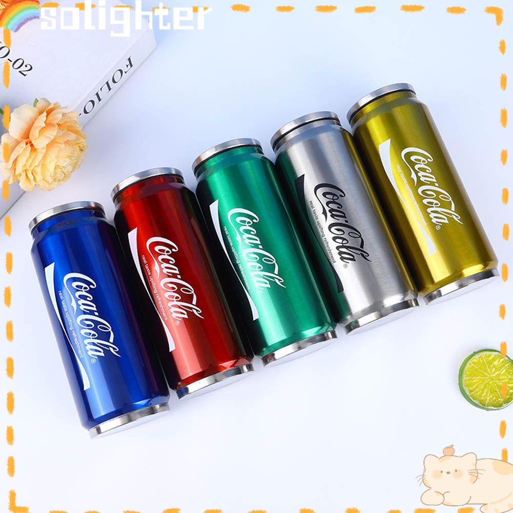 Solighter Termos Cangkir Hadiah Natal Baru Cola Sedotan Stainless Steel Botol Air Minum Mug Kopi Insulated Cup