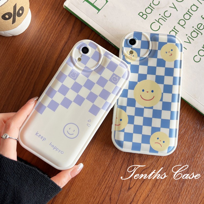 IPHONE Kompatibel Untuk Iphone14 13 12 11 Pro Max X XR Xs Max8 7 6 6s Plus SE 2020 Checker Emoticon Phone Case Soft Cover