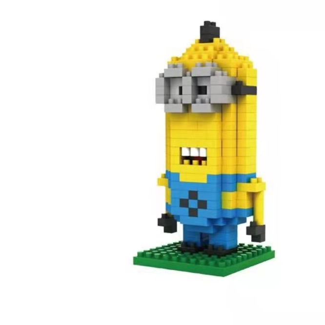 Minion Kompatibel Lego Jigsaw Blok Bangunan Rakitan Micro Partikel Kecil Stereo