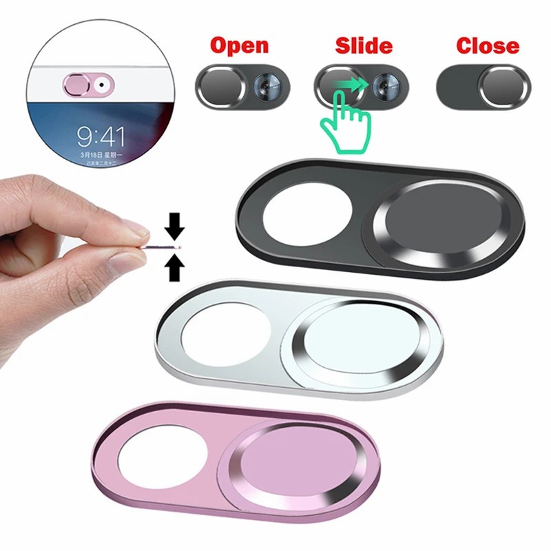 [Unggulan] 1pc Metal Webcam Cover Kamera Antispy Slider Rana Plastik Privasi Melindungi Stiker Universal Untuk Laptop Tablet Ponsel