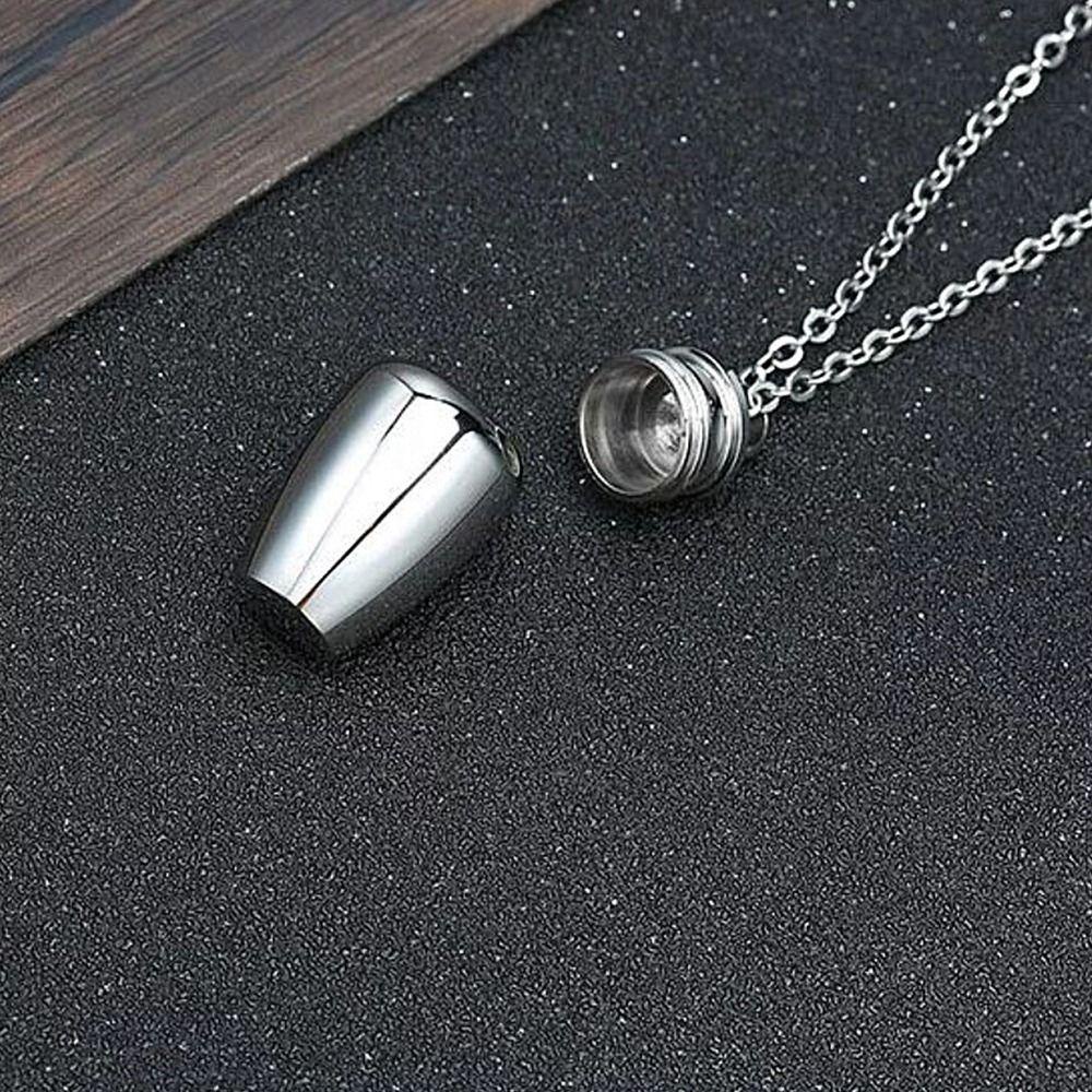 R-flower Wishing Bottle Necklace Fashion Stainless Steel Pesona Keberuntungan Bentuk Oval Toples