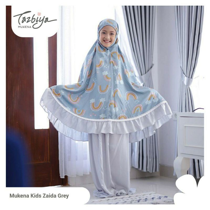 Mukena Tazbiya/Mukenah Tazkia Cantik Jumbo Dewasa Katun Rayon Adem Zaida/Zaida Kids couple