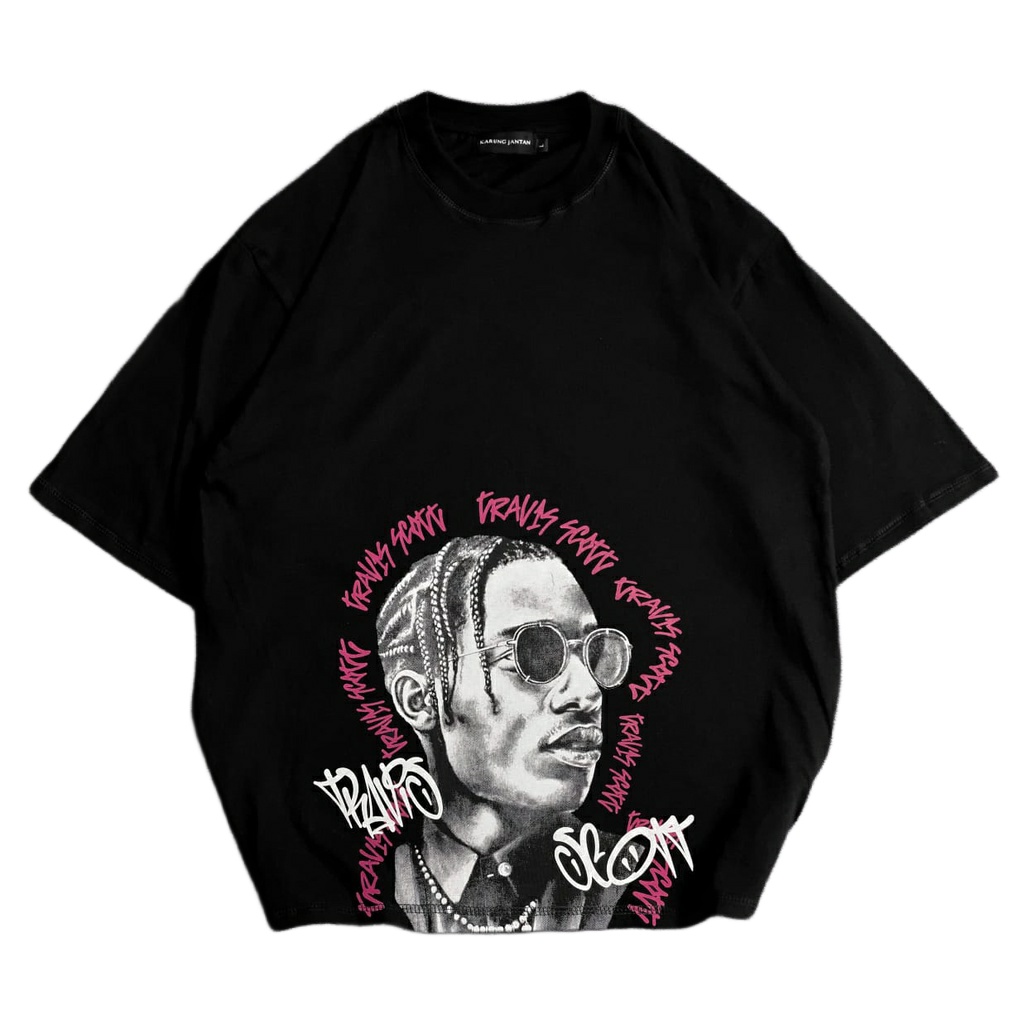 {oversize}BAJU KAOS OVERSIZE Cotton Combed T-SHIRT Motif &quot;travis 02&quot;