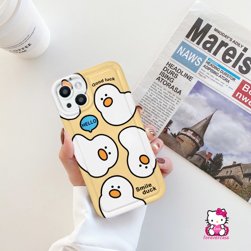 Casing Tahan Guncangan Untuk Redmi Note 11s 11 8 10 10s 9 Redmi 9C NFC A1 10A 10 9T 10C 9 12C 9A Note10 Note11 Note9 Note10s POCO F4 Kartun Bebek Cantik Air Cushion Lembut TPU Penutup Belakang