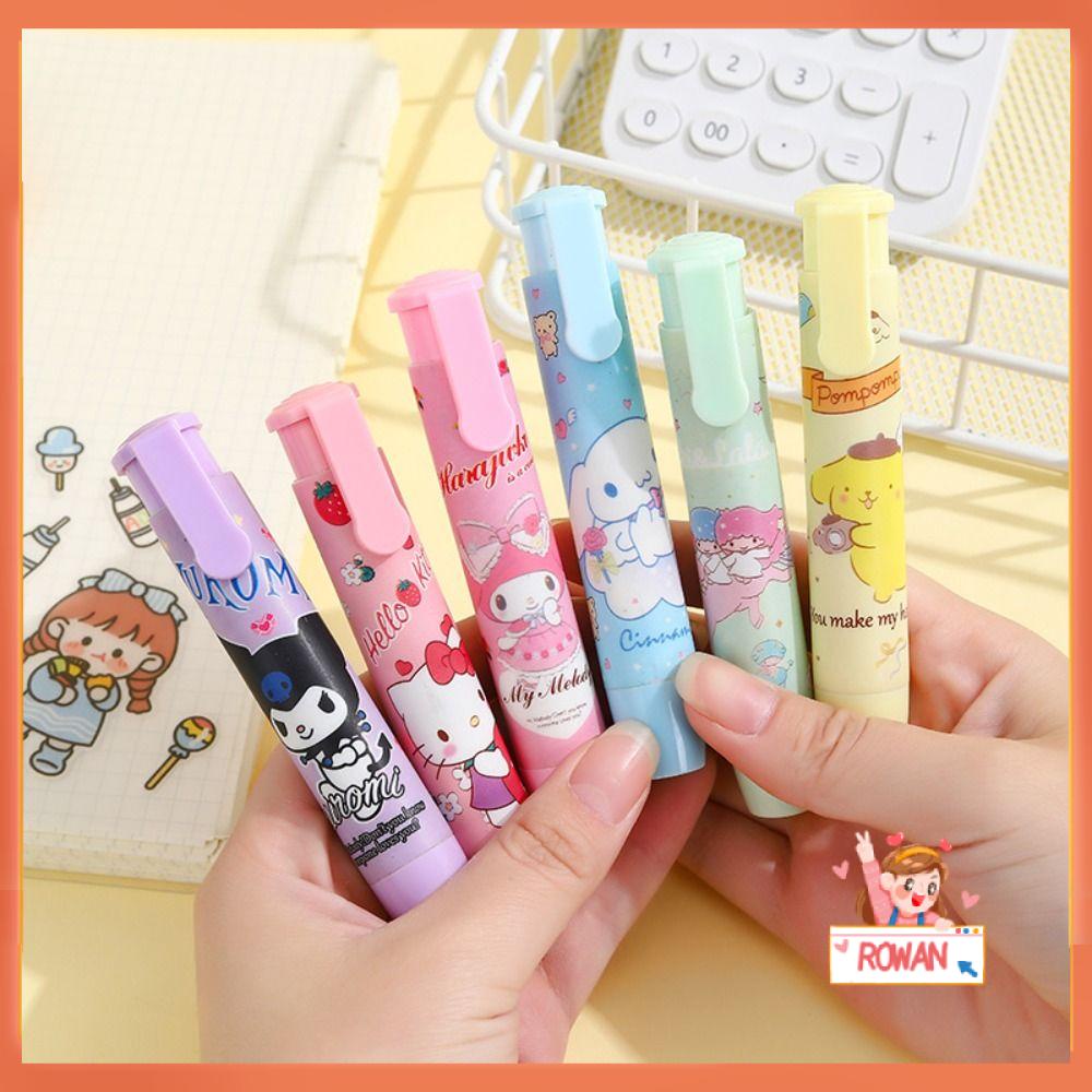 R-flower 3pcs/Set Creative Press Eraser Mainan Pensil Siswa Kawaii Kuromi