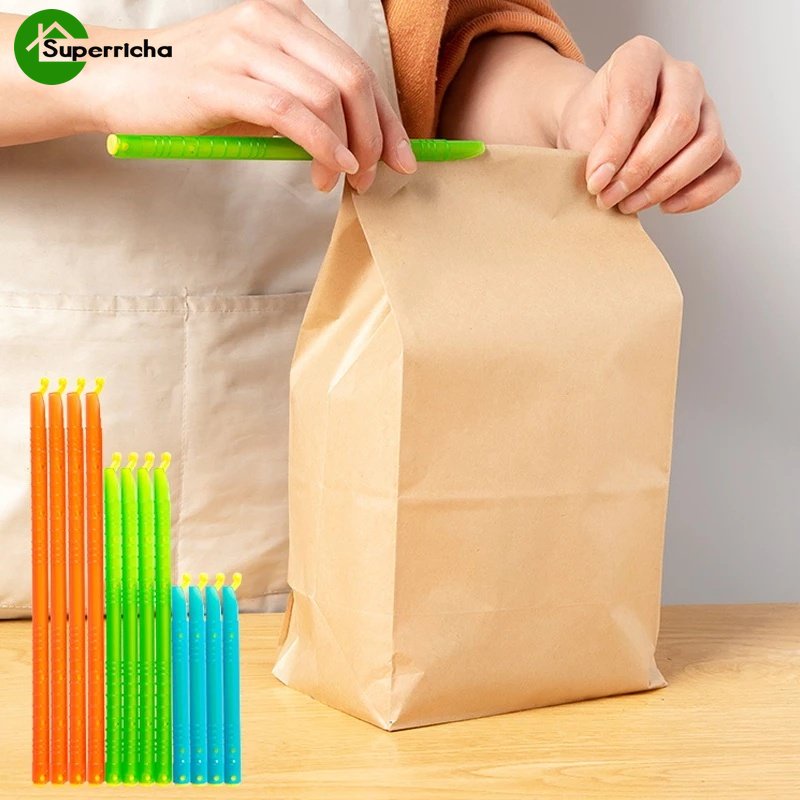 12-28.5cm Reusable Portable Kitchen Storage Food Snack Seal Sealing Bag Clips/Kantong Penyimpanan Makanan Segar Sealer Seal Stick/Sealing Clamp Sealing Rod Strip Aksesoris Dapur