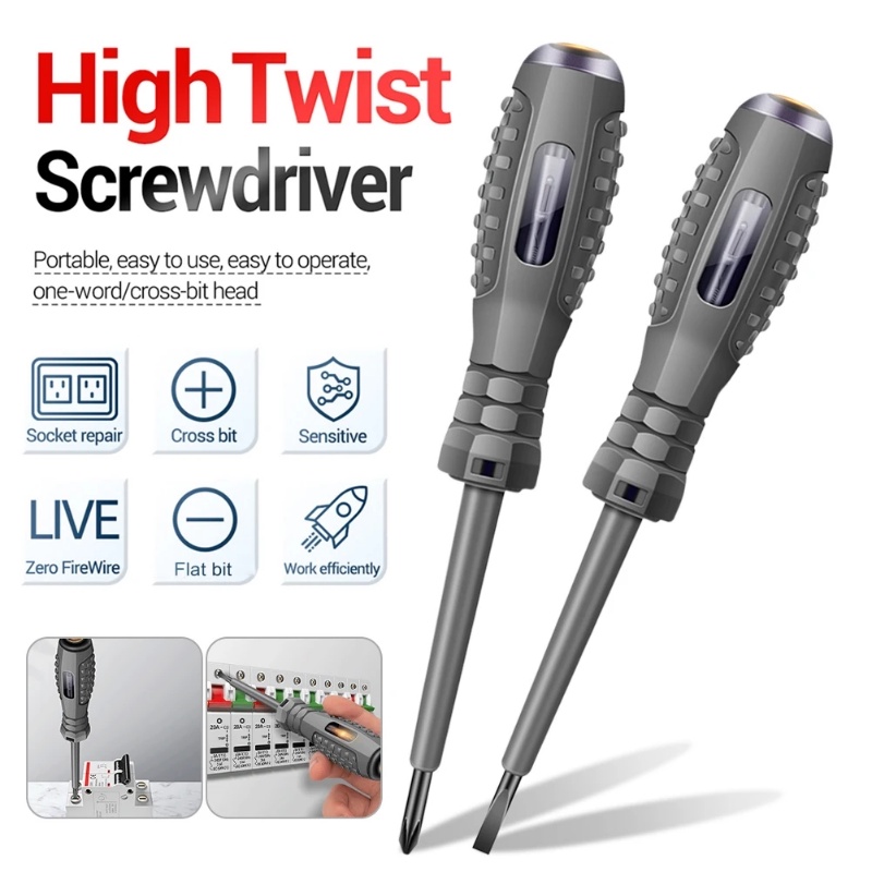 Obeng Indikator Tes Presisi Tinggi Pensil Voltmeter Power Detector Meter Digital Voltage Tester Pen Obeng Ukur Pensil Non contact Induction Test Pencil