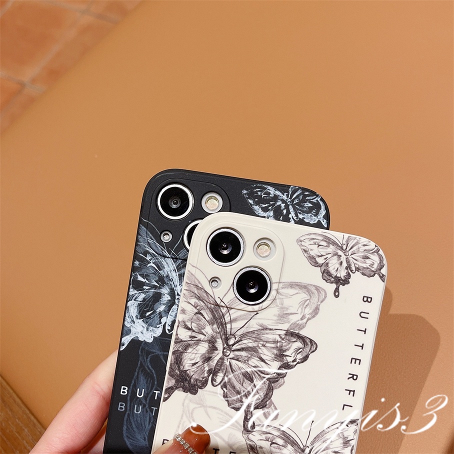 Redmi 12C A1 Plus Note 11 Pro+ 11 11s 10 10s 9 9s 8Pro 10A 10C 10 9C 9A 9T Xiaomi 11Lite 11TPro Poco X3Pro X3NFC Tinta Butterfly Phone Case Silicon Soft Cover Pelindung