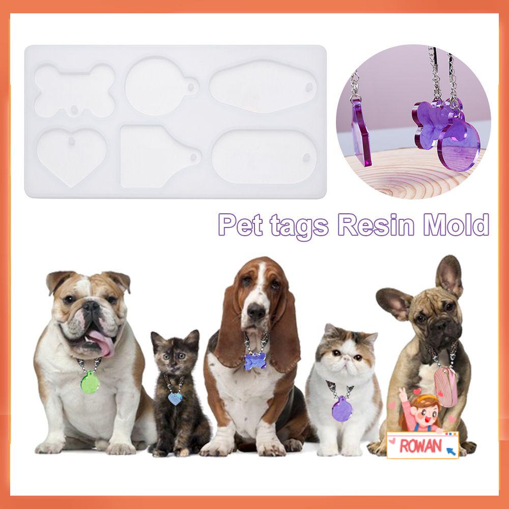 R-flower Dog Bone Hanging Tag Kerajinan Resin Alat Membuat Perhiasan Cetakan Silikon Kristal Epoxy