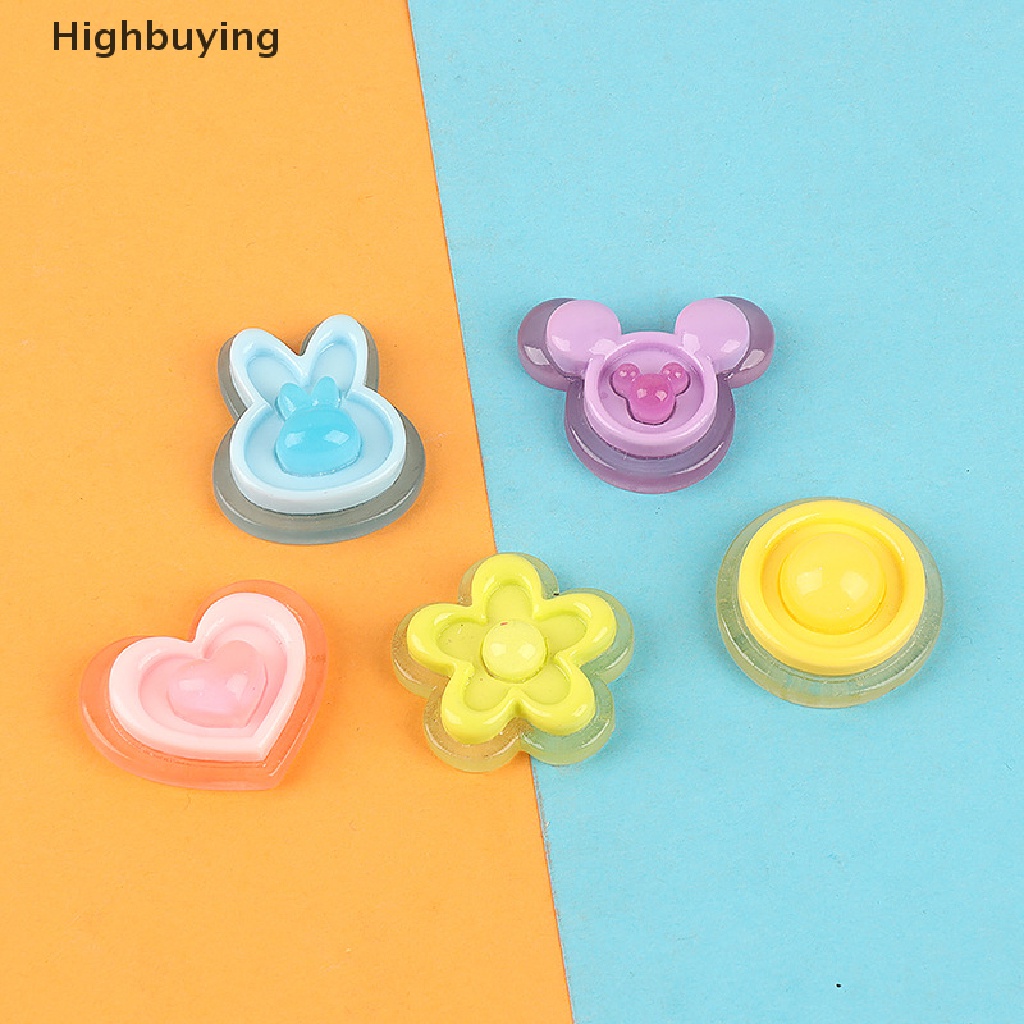 Hbid 5Pcs Luminous Love Rabbit Resin Aksesoris DIY Lem Krim Jepit Rambut Bahan Perhiasan Gesper Sepatu Aksesoris Glory