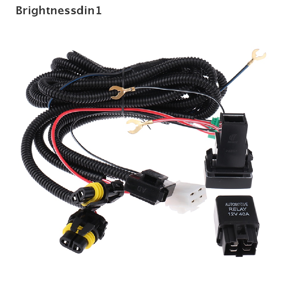 [Brightnessdin1] H11 Fog Light Wiring Harness Soket Kawat Indikator LED Saklar 12V 40A Relay Butik