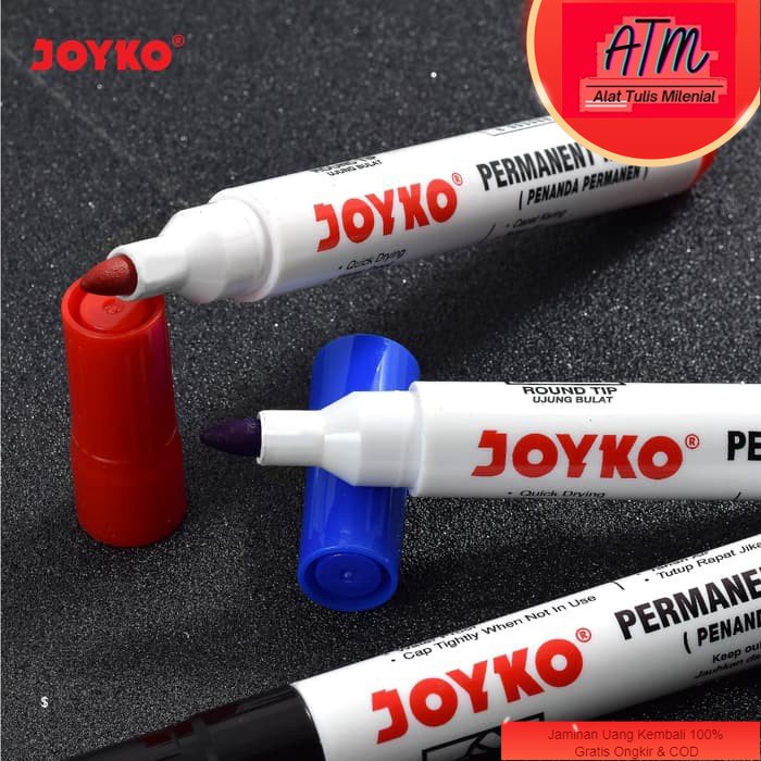 

PM Joyko Permanent Marker Spidol Permanen Round Tip